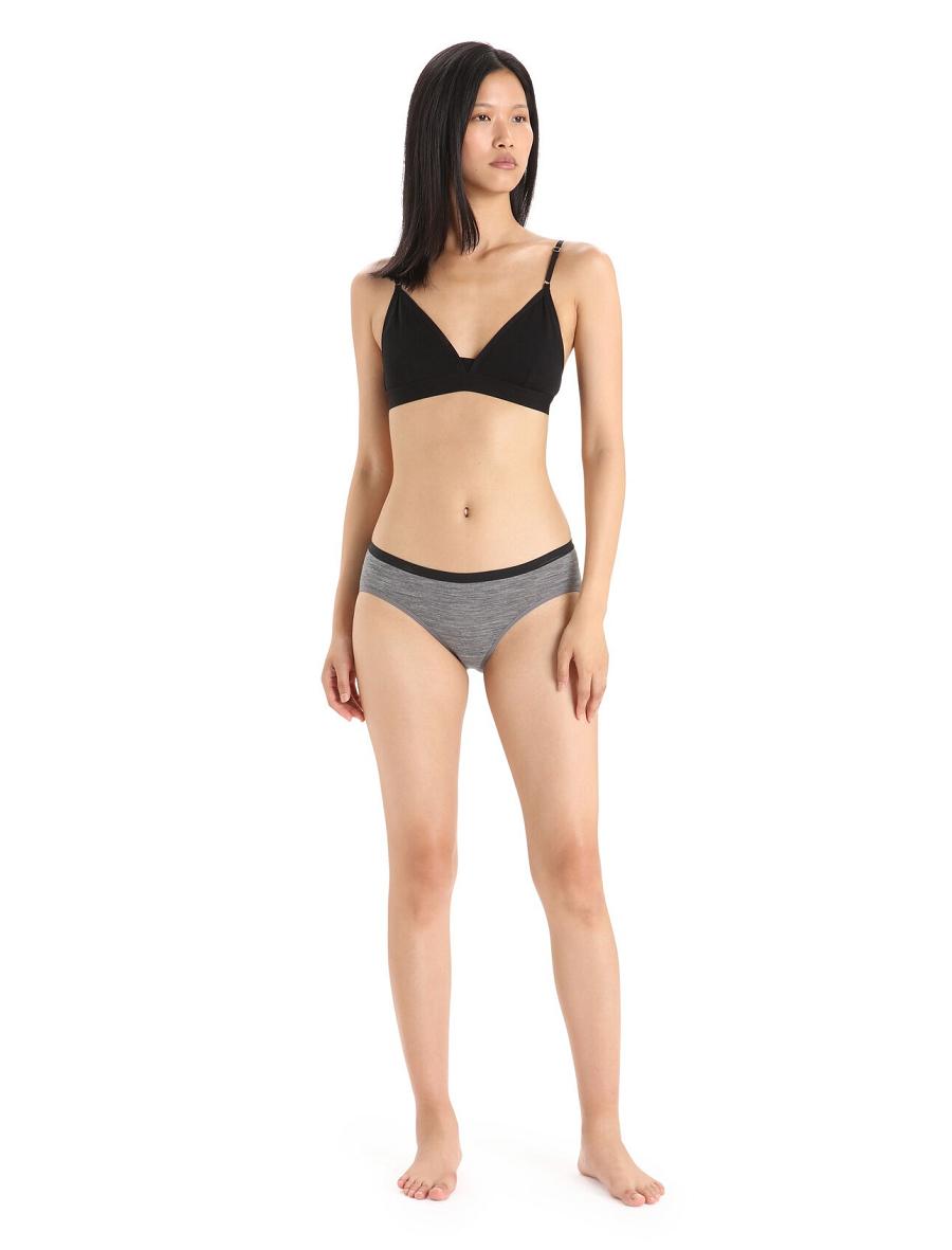 Gritstone Heather Women's Icebreaker Merino Siren Hipkini Briefs Underwear | USA 1728RVDW